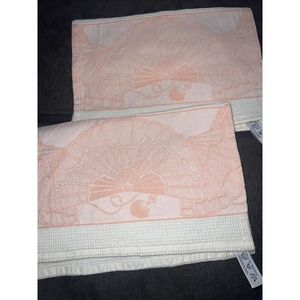 2 Le Jacquard Francais Peach Shell Border Renaissance Placemats Made France